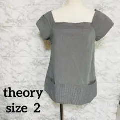 美品⭐️theory チェック 半袖 チュニック セオリー Mサイズ ブラック