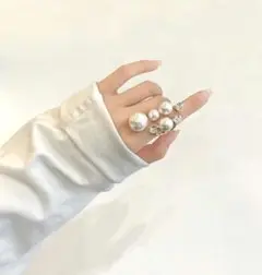 新品☆安心のメルカリ便☆シングル☆ 大粒パール ☆ 指輪 ☆ シンプル☆ゴールド
