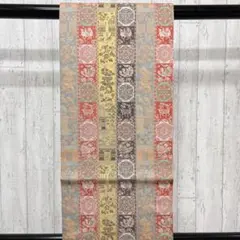 龍村美術織物 紅牙端錦 開き名古屋帯 着物