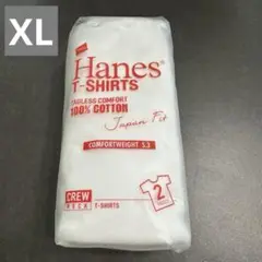 Hanes ヘインズ JapanFit クルーネック Tシャツ 2枚組 【XL】