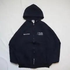 00s JERZEES フルジップ パーカー ネイビー 企業ロゴ