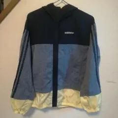 adidas HM マテリアルミックス ジップパーカー レディースMサイズ
