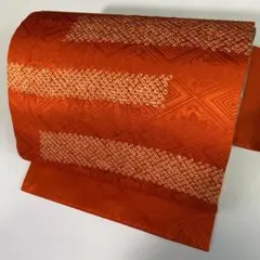 【春】13291f 九寸名古屋帯 鹿の子絞り 古典柄 しつけ付き 未使用品