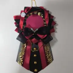 ゴシック風リボンロゼット 赤黒