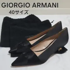 【極美品】GIORGIO ARMANI パンプス ヒール 40サイズ ブラック
