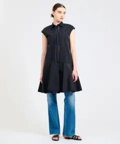 未使用級✨エストネーション　24SS　タフタシャツワンピース　ブラック　36