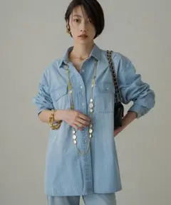 新品 ラウンジドレス loungedress デニムシャツ