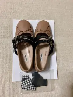 美品 MIU MIU ピンク バレリーナ フラット♡シューズ バレエ