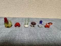 ガラス細工　水辺の生き物5点➕1点