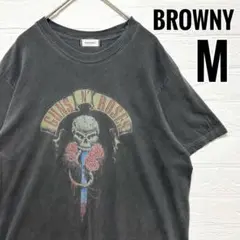 BROWNY GUNSN'ROSES Tシャツ グレー　スカル　骸骨【M】