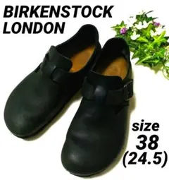 BIRKENSTOCK LONDON ブラック レザー 38(24.5)