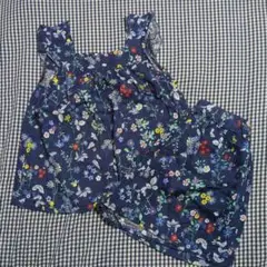 花柄ネイビーセットアップ（トップス＆ショートパンツ）