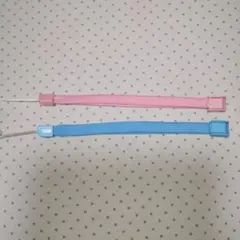 純正　wiiリモコン用　ストラップ　青ピンク　セット