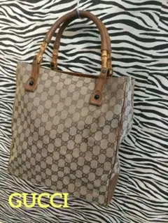 GUCCI グッチ トートバッグ GGキャンバス バンブー レザー