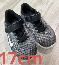 【17cm】NIKE FLEX RN 2018 スニーカー ブラック/グレー