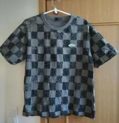 チェック柄 半袖Tシャツ グレー/ブラック