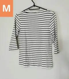 ボーダートップス 7分丈 ボーダー Tシャツ Mサイズ レディース