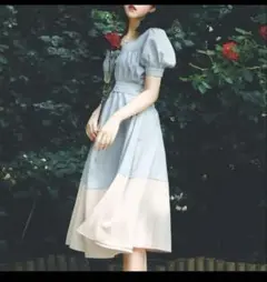 MISS EGG 勿忘草の空色レトロワンピース