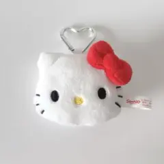 【未使用】キティ＊フェイス形マスコットホルダー　キーホルダー　チャーム　レッド