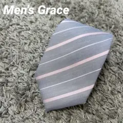 メンズ　ネクタイ　ストライプ　Men's Grace 麻