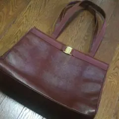 14A 美品 サルヴァトーレフェラガモ トートバッグ 型押し ブラウン