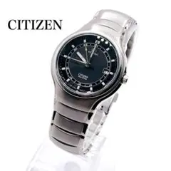 ✨稼働中✨CITIZEN アテッサ　黒文字盤　電波ソーラー　エコドライブ　チタン