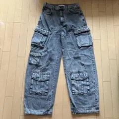 ZARA DENIM relaxbd cargo wased pants 38