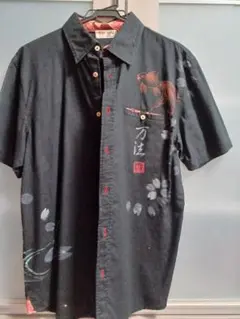 SHARAKU 金魚プリント 半袖シャツ L