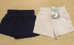 Ｈ＆M　オーガニックコットン ハーフパンツ 100cm 2色セット