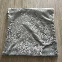 Francfranc 刺繍入りクッションカバー シルバー 約45cm