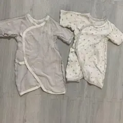 新生児　コンビ肌着　肌着　長肌着　グレー　王冠　ホワイト　男の子　50 60 星