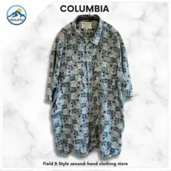 Columbia 半袖シャツ ヴィンテージ 90s 総柄 Lサイズ