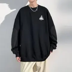 メンズ レディース トレーナー スウェット Lサイズ ブラック