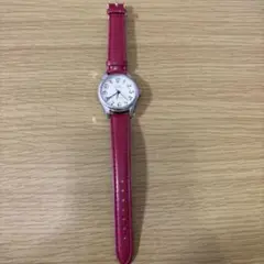 レディース ピンクレザー腕時計 21P