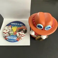 ONE PIECE ニャンピースニャーン！ 招き猫 缶バッジ 2点セット エース