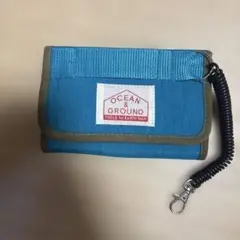 OCEAN & GROUND 三つ折りウォレット　ターコイズブルー