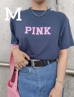 しまむら　KAORU ロゴTシャツ　M ネイビー