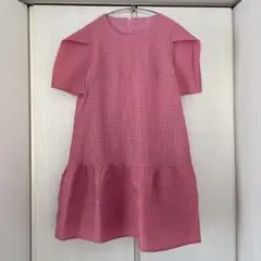 パフスリーブチェックワンピース　美品♪