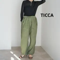 美品 TICCA 2025 カーゴパンツ カーキ フリーサイズ オールシーズン