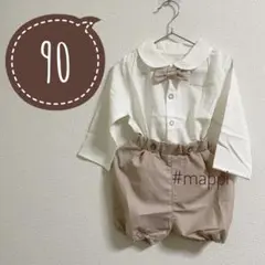 新品 90 杏色 丸襟 ハーフパンツ セットアップ 1歳 男の子 誕生日 春夏秋