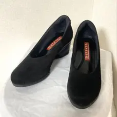 美品　アラヴォン パンプス アーモンドトゥ 日本製 ブラック 22cmEE