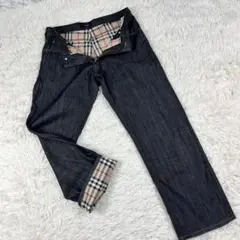 【極美品】バーバリーロンドン デニム ノバチェック 総柄 裏地総ノバチェック 黒