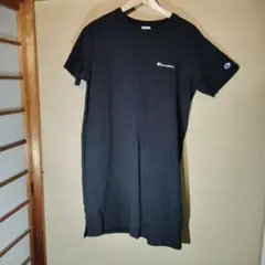 Champion ブラック カットソーワンピース Lサイズ