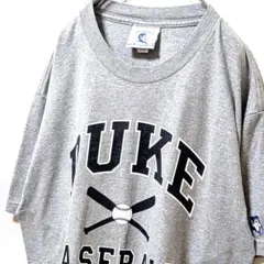 デューク大学ストアーズ ベースボール デカロゴ Tシャツ グレー灰色 L古着