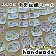 ʜᴀɴᴅᴍᴀᴅᴇ 育児記録:マタニティフレークシール　母子手帳 育児　B6