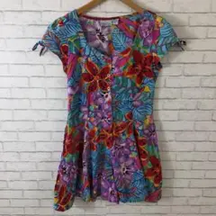7.25 h419 Nouveau オールインワン 花柄 M ヴィンテージ