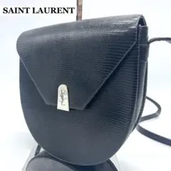 激レア✨イヴサンローラン ショルダーバック YSLロゴ リザード レザーブラック