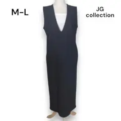 5034【ジェージーコレクション】ジャンパースカート M-L 黒 春 夏 秋 冬
