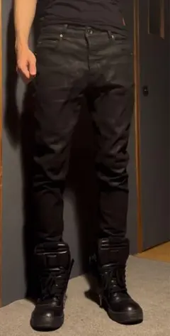 レザー加工パンツ slimfit drip opium rickowens