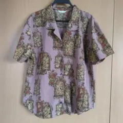 Crocher 紫 花柄 半袖シャツ サイズ11